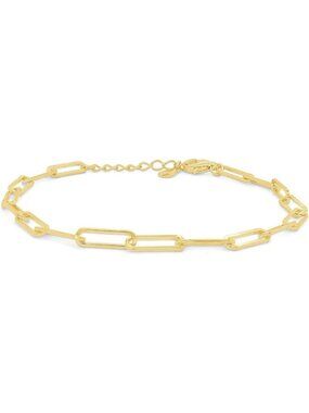 Adjustable 7" Paper Clip Chain Bracelet for Women - Stylish & Versatile Jewelry